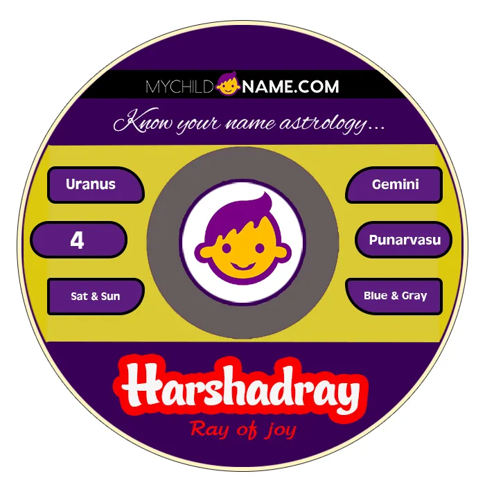 harshadray name meaning