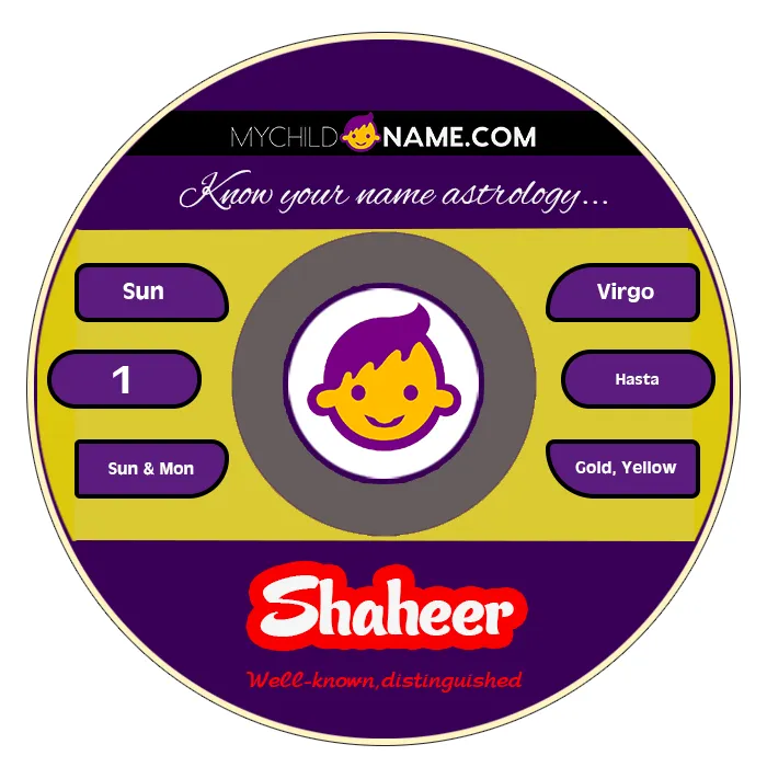 shaheer name meaning